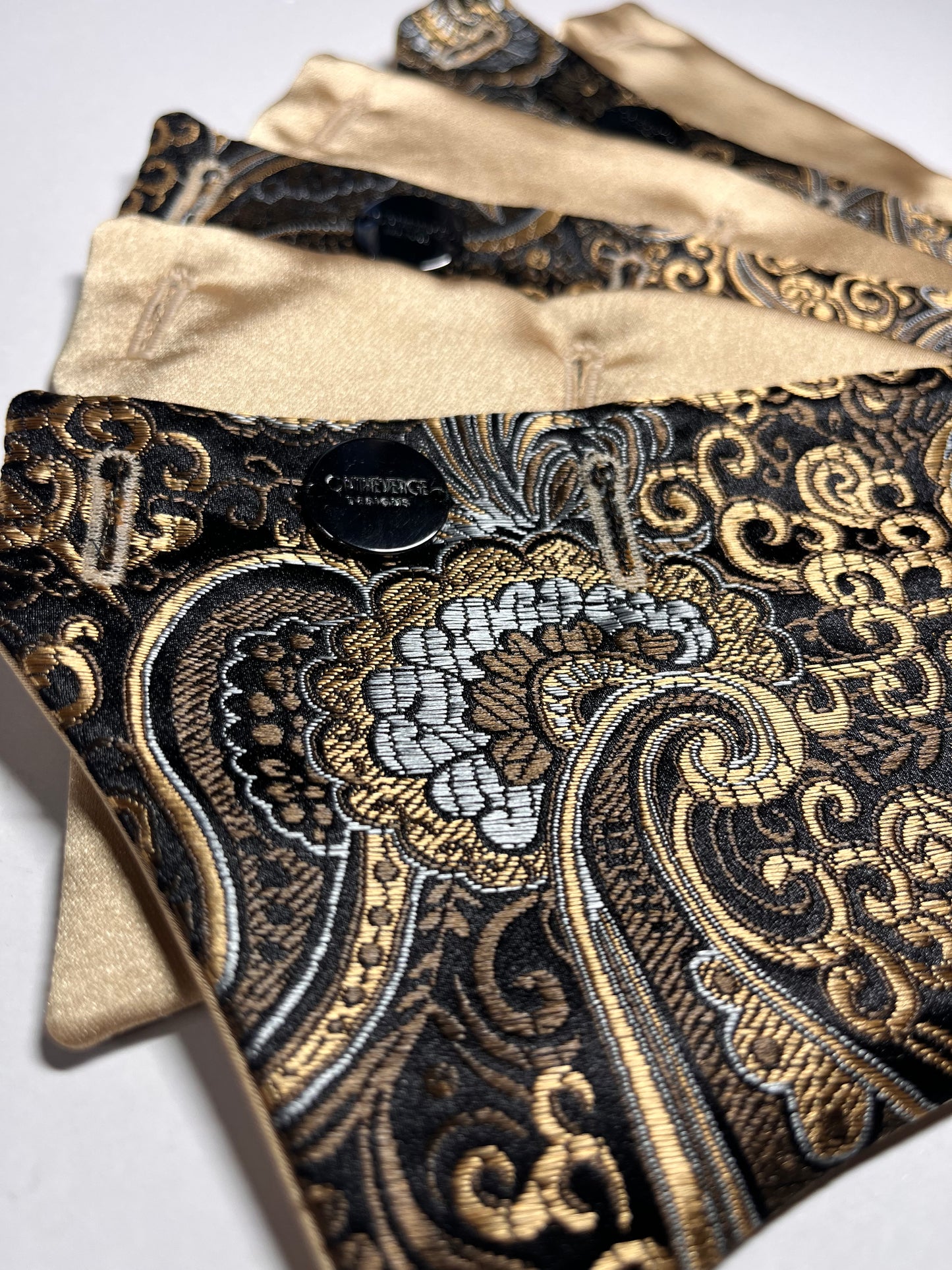 Antique Gold and Black Silk