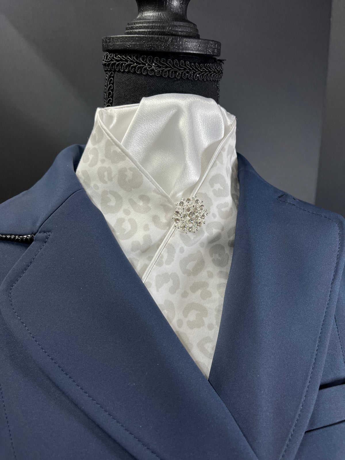 Snow Leopard Dressage Stock Tie
