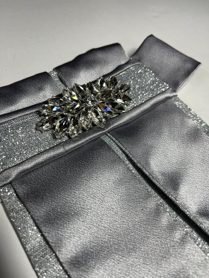 Silver Star Dust Dressage Stock Tie Euro Pleat