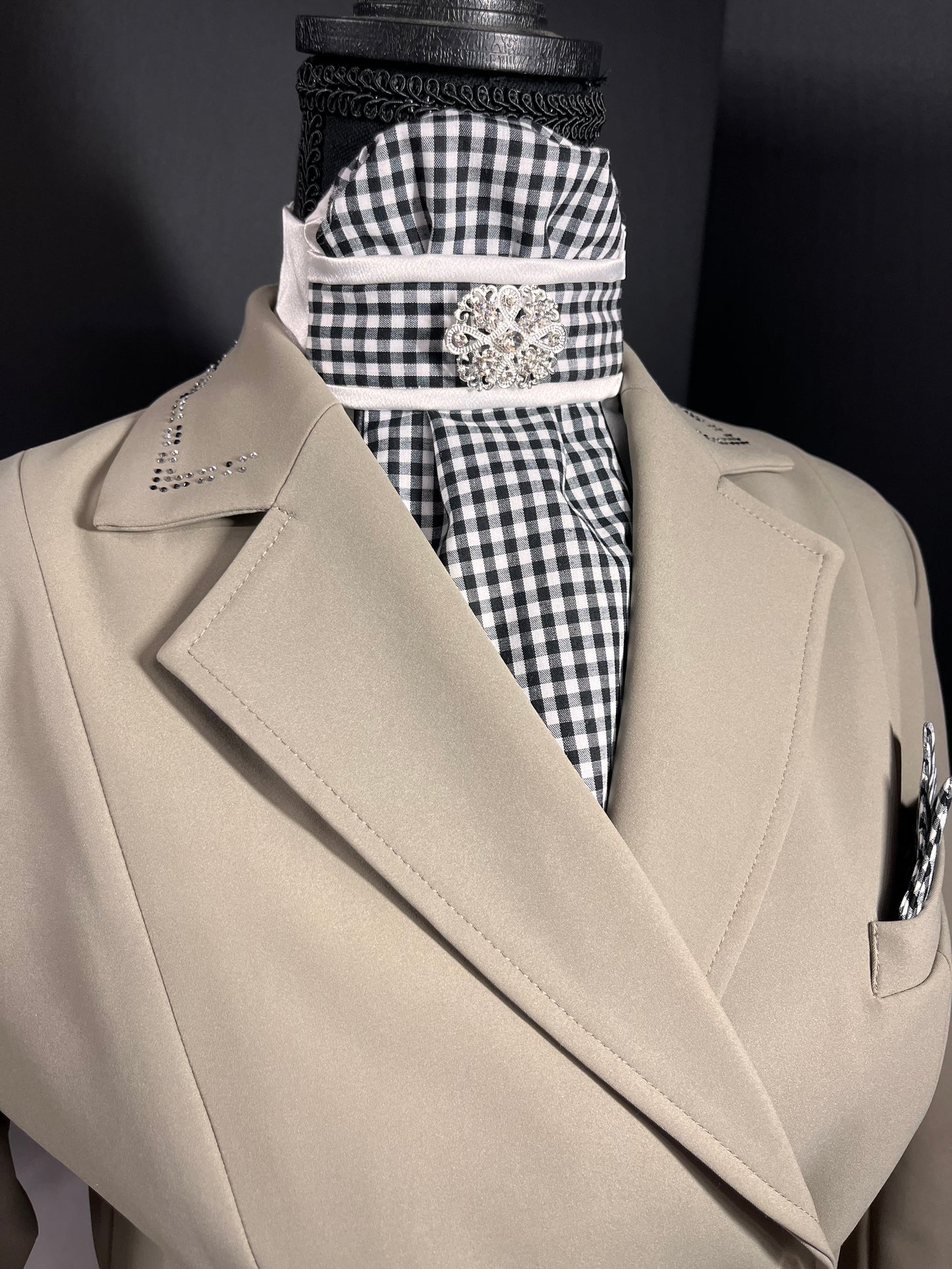 Gingham Traditional Euro Dressage Stock Tie