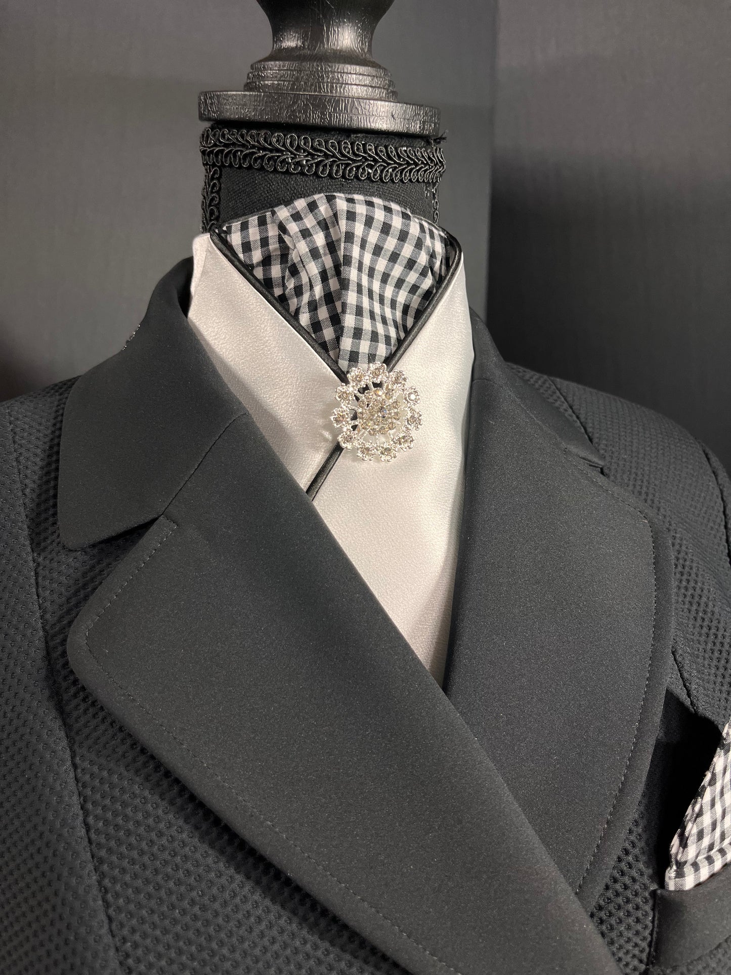 Gingham Reverse Dressage Stock Tie