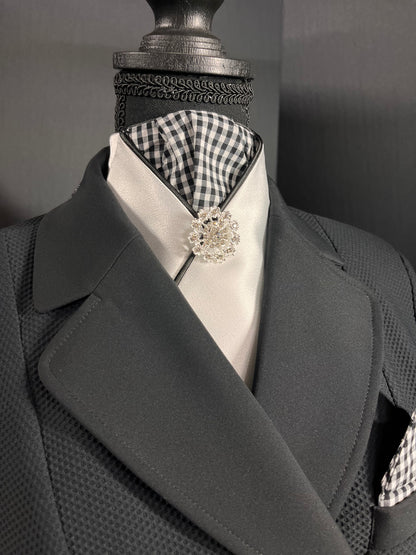 Gingham Reverse Dressage Stock Tie