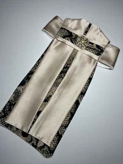 Snakeskin Euro Pleat Dressage Stock Tie