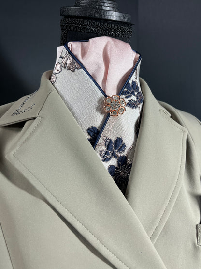 Metallic Rose with Blush Accent Dressage Stock Tie