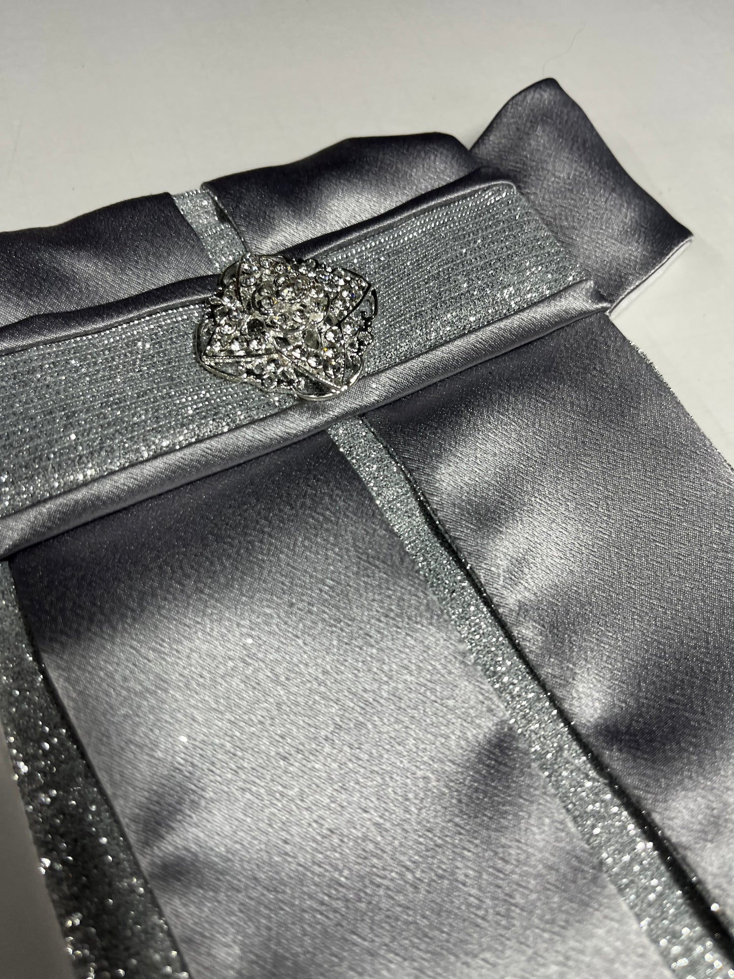 Silver Star Dust Dressage Stock Tie Euro Pleat
