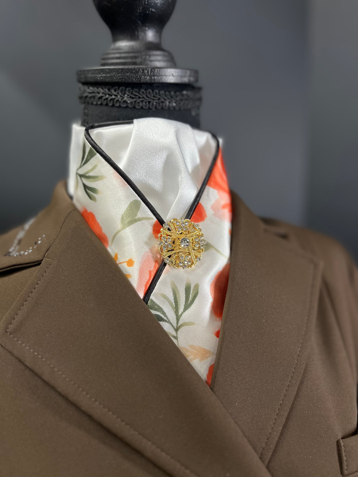 Bright Poppy Dressage Stock Tie