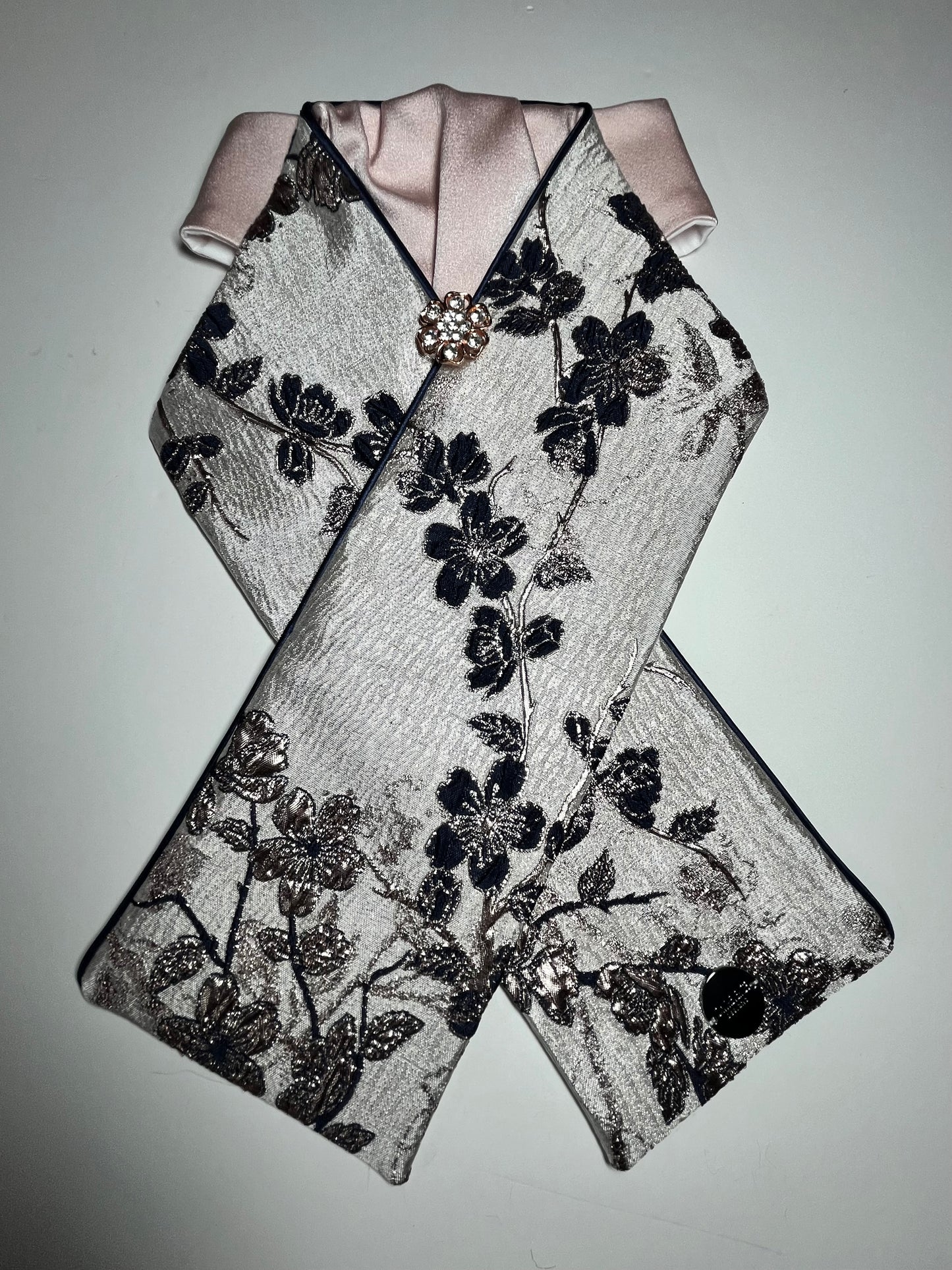 Metallic Rose with Blush Accent Dressage Stock Tie
