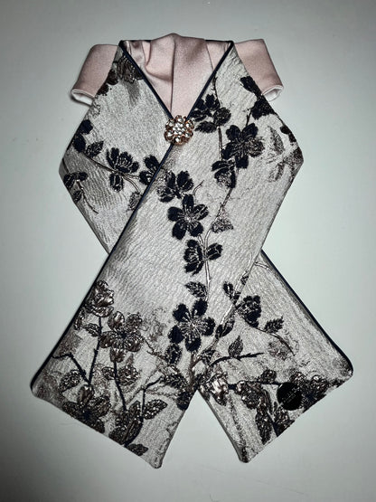 Metallic Rose with Blush Accent Dressage Stock Tie