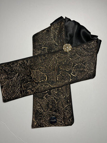 Black and Gold Dressage Stock Tie