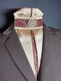 Bordeaux Gold Euro Pleat Dressage Stock Tie