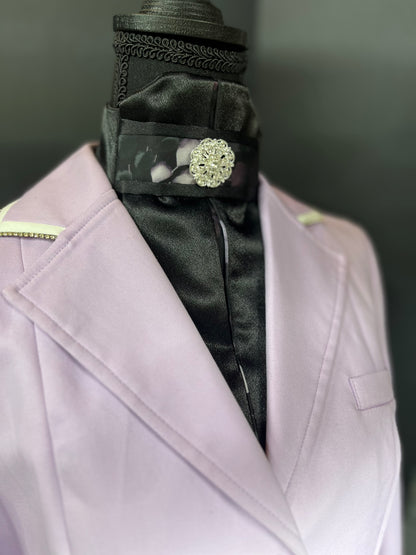 Black Lavender Euro Pleat Dressage Stock Tie
