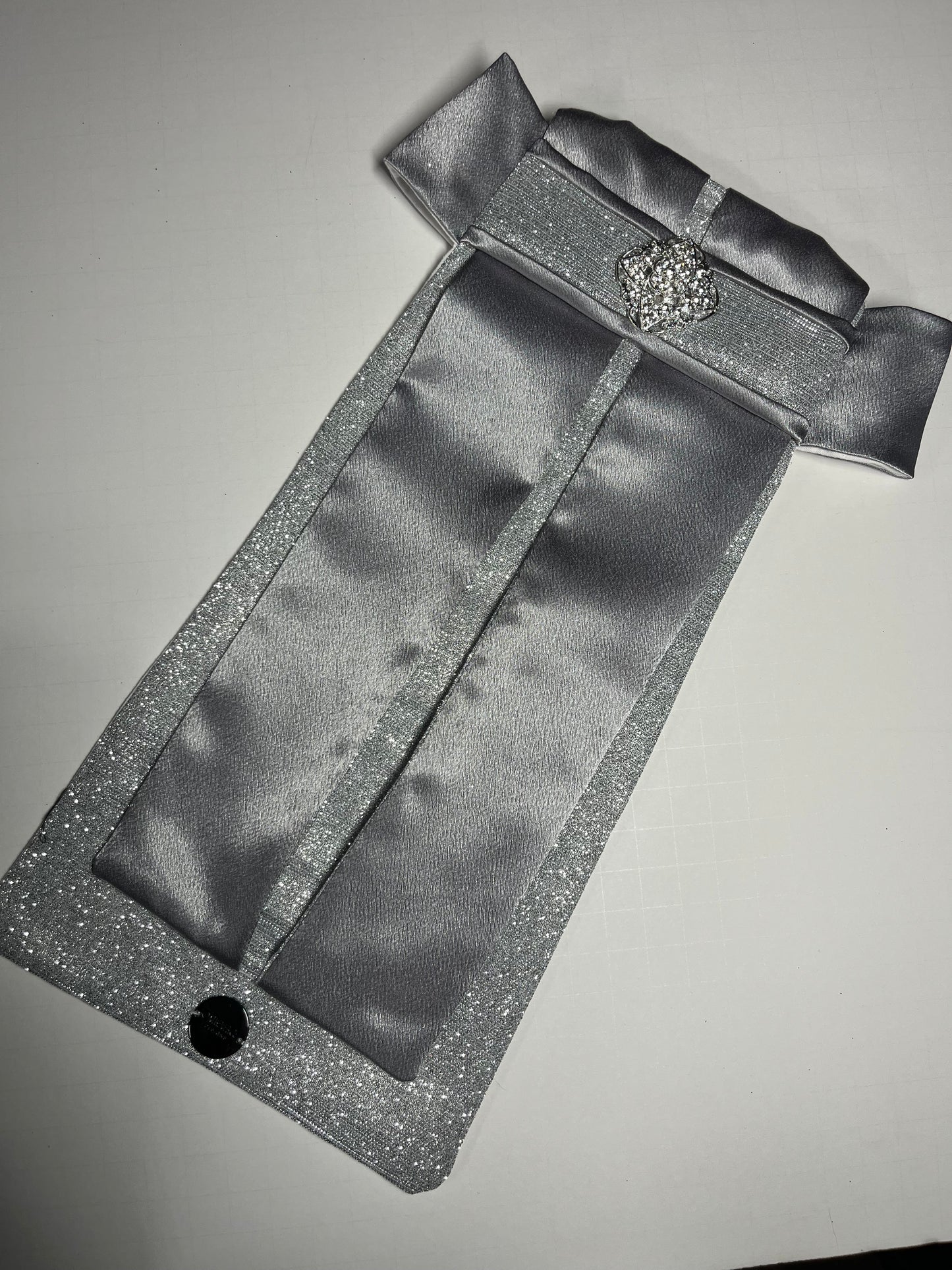 Silver Star Dust Dressage Stock Tie Euro Pleat