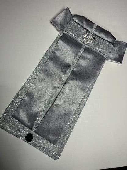 Silver Star Dust Dressage Stock Tie Euro Pleat