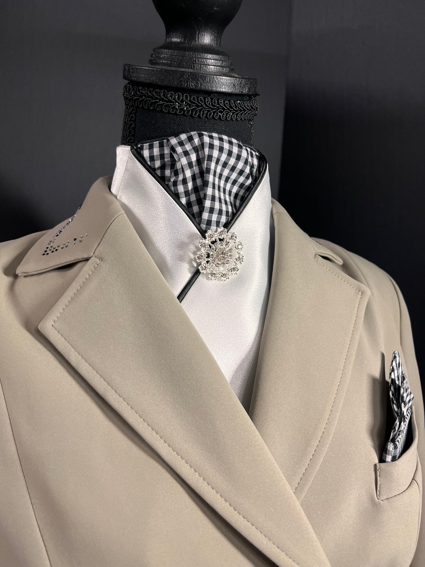 Gingham Reverse Dressage Stock Tie