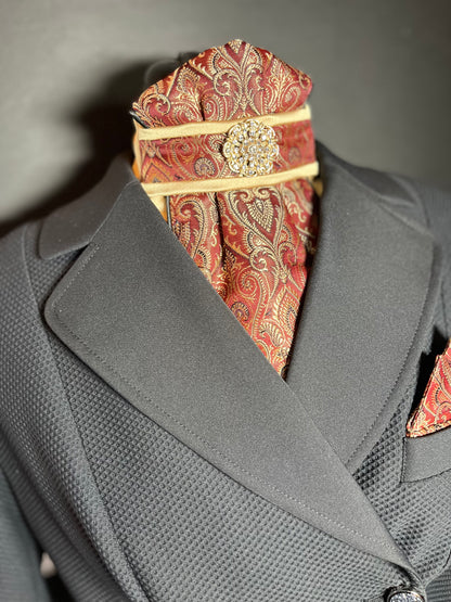 Bordeaux Gold Traditional Dressage Stock Tie