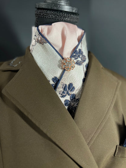 Metallic Rose with Blush Accent Dressage Stock Tie