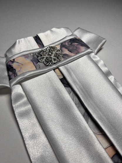 Marble Euro Pleat Dressage Stock Tie