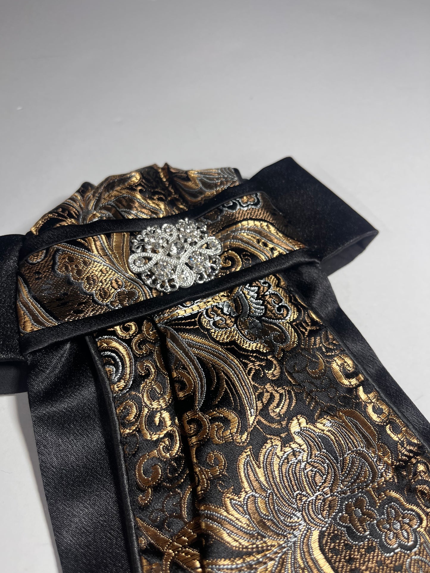 Black Silk Traditional Dressage Stock Tie