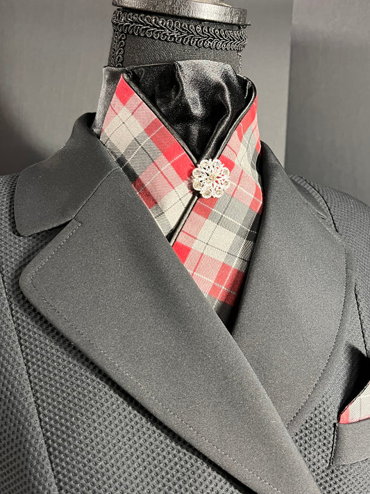 The Plaid Dressage Stock Tie Black Accent.