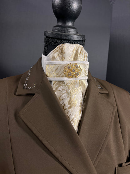 Golden Swirl Traditional Euro Dressage Stock Tie