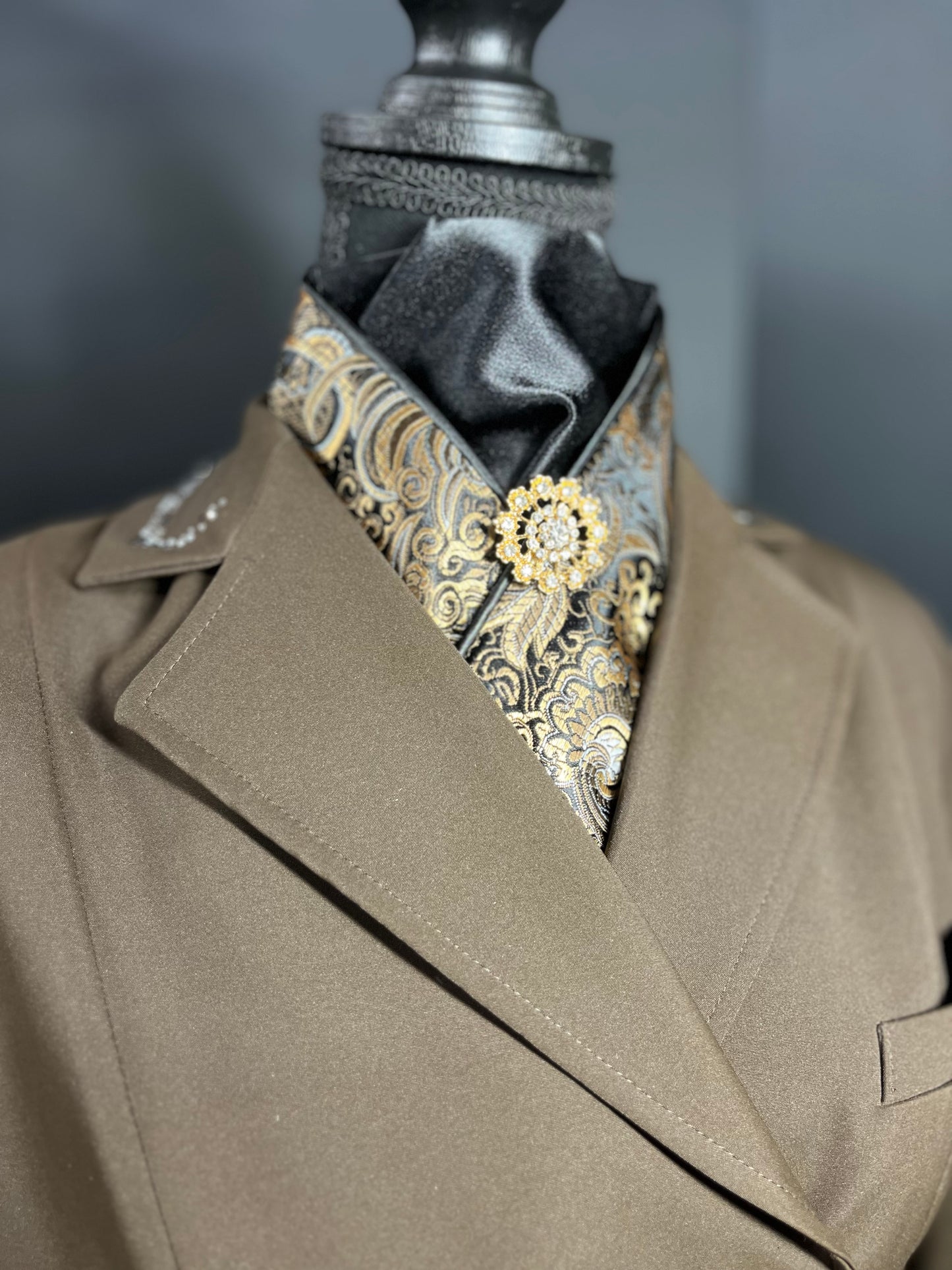 Black Silk Dressage Stock Tie