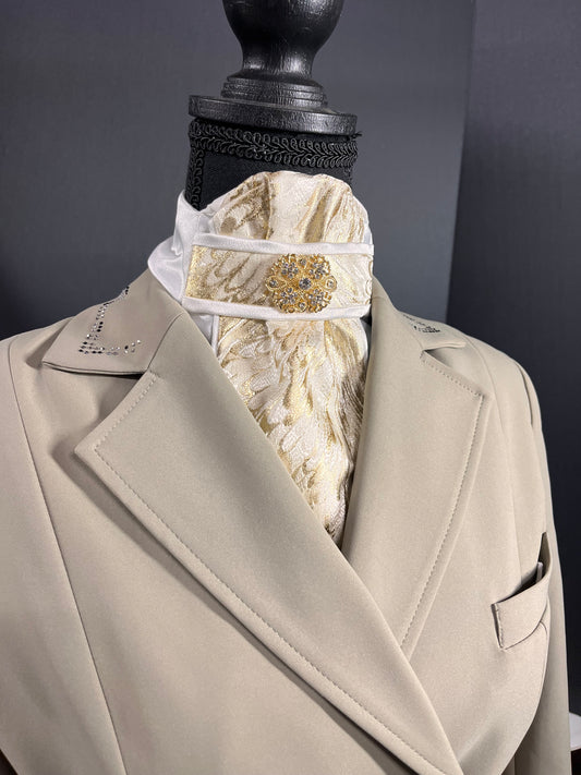 Golden Swirl Traditional Euro Dressage Stock Tie