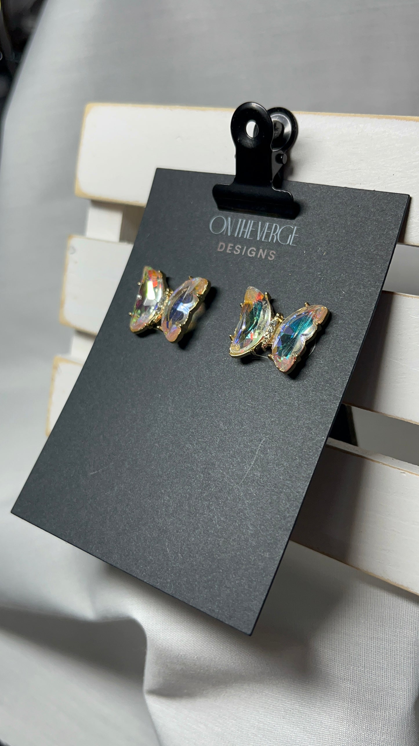 Butterfly AB Crystal Earrings