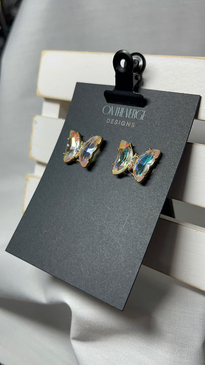 Butterfly AB Crystal Earrings