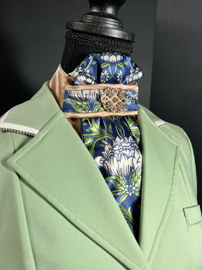 Rose Gold and Navy Dahlia Traditional Euro Stock Tie