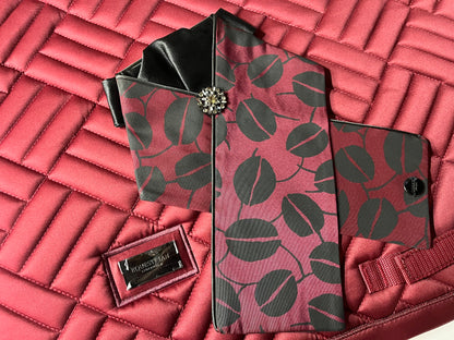 Equestrian Stockholm Bordeaux Dressage Pad and Oscar de La Renta Stock Tie