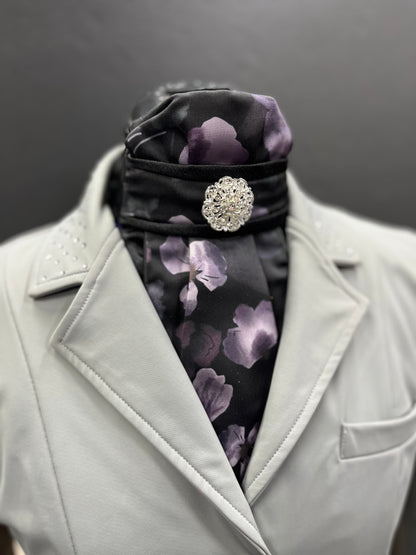 Black Lavender Traditional Dressage Stock Tie