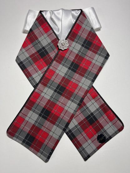 The Plaid Dressage Stock Tie White Accent