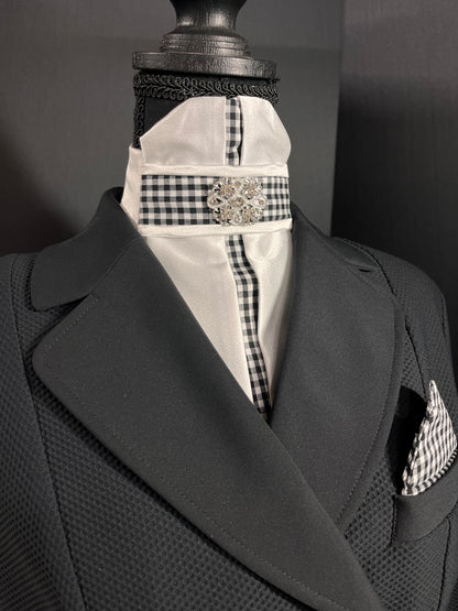 Gingham Euro Pleat Dressage Stock Tie