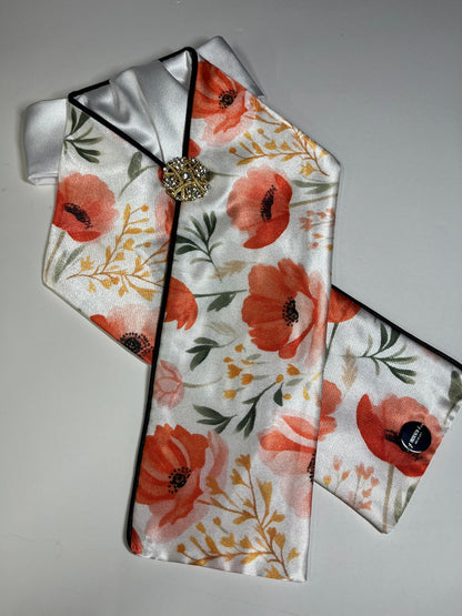Bright Poppy Dressage Stock Tie