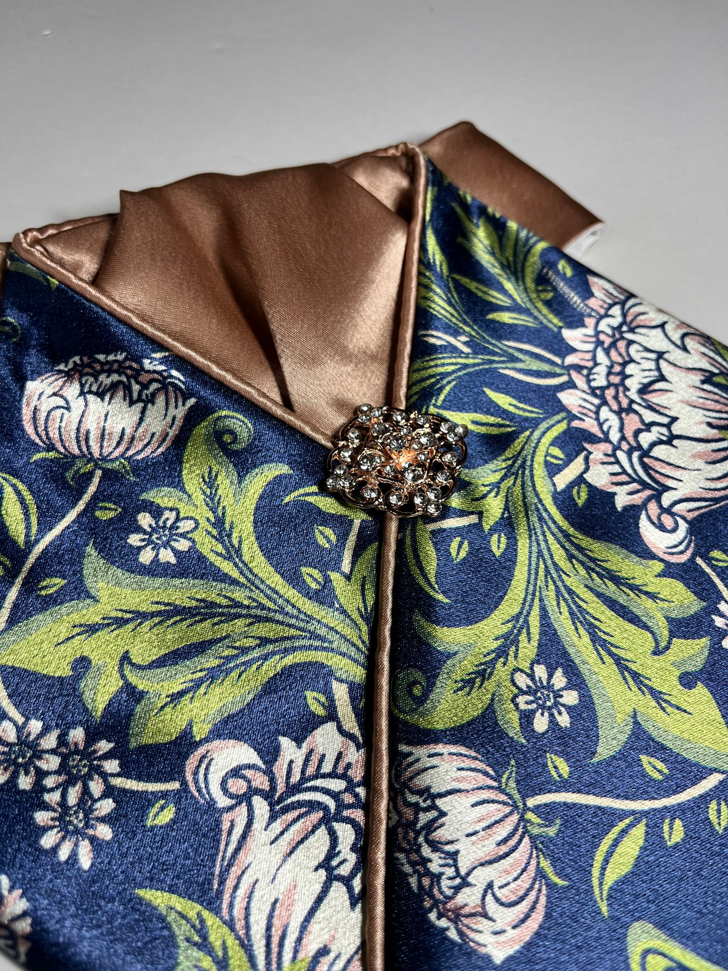 Rose Gold and Navy Dahlia Dressage Stock Tie