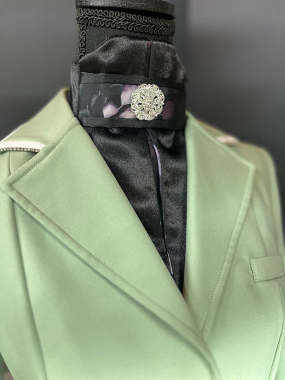 Black Lavender Euro Pleat Dressage Stock Tie