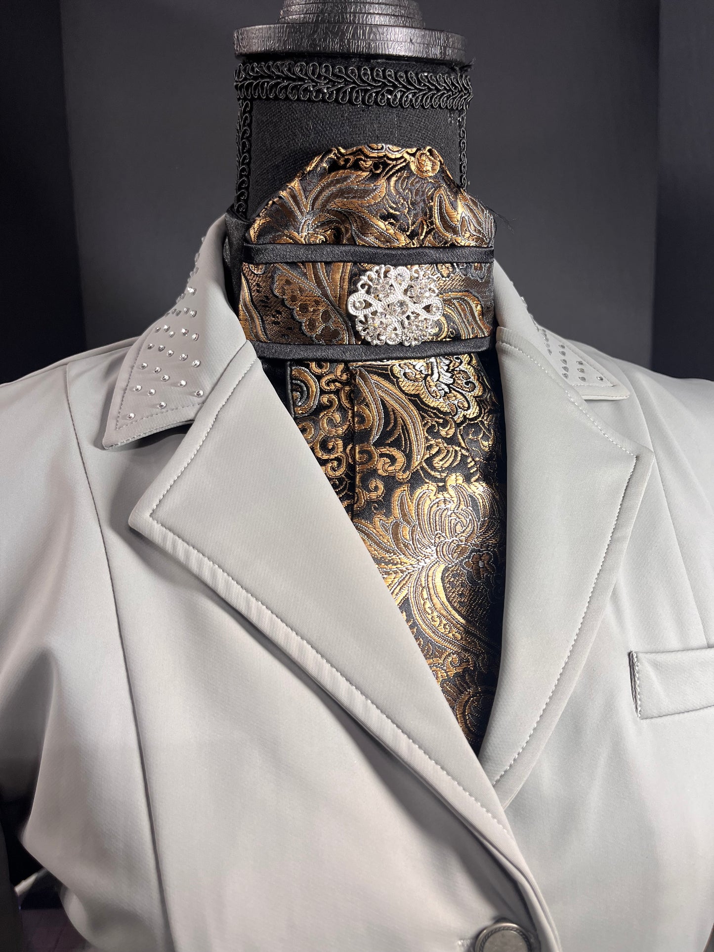 Black Silk Traditional Dressage Stock Tie