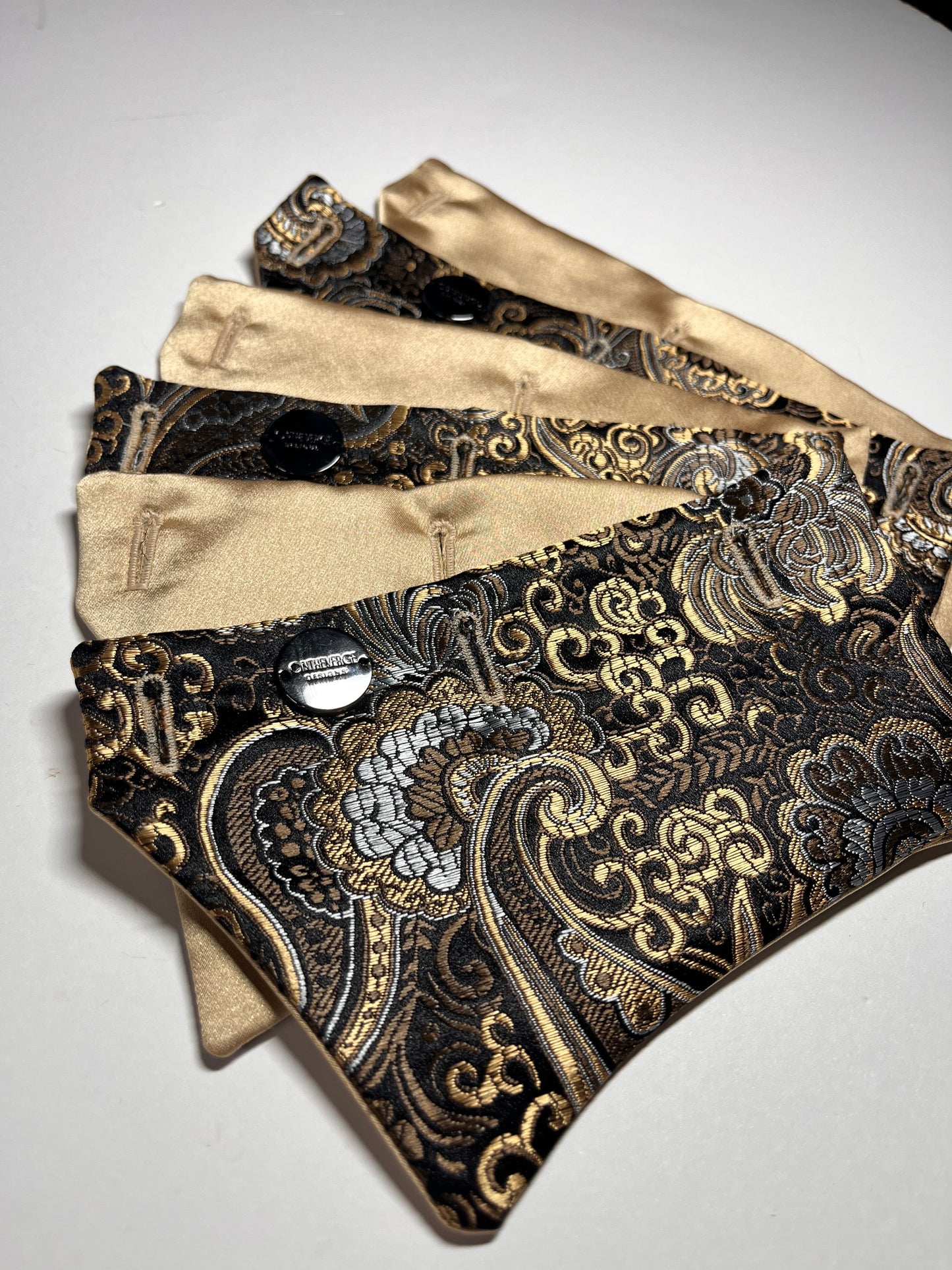 Antique Gold and Black Silk
