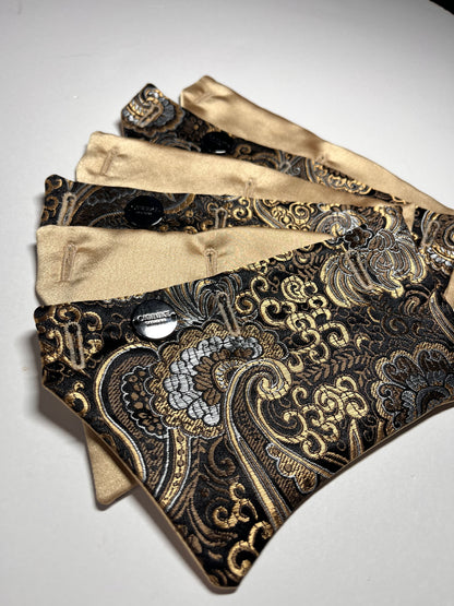 Antique Gold and Black Silk