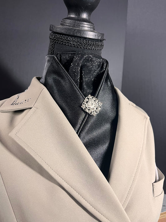 Reverse Black Star Dust Dressage Stock Tie