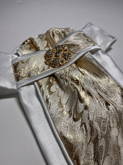 Golden Swirl Traditional Euro Dressage Stock Tie
