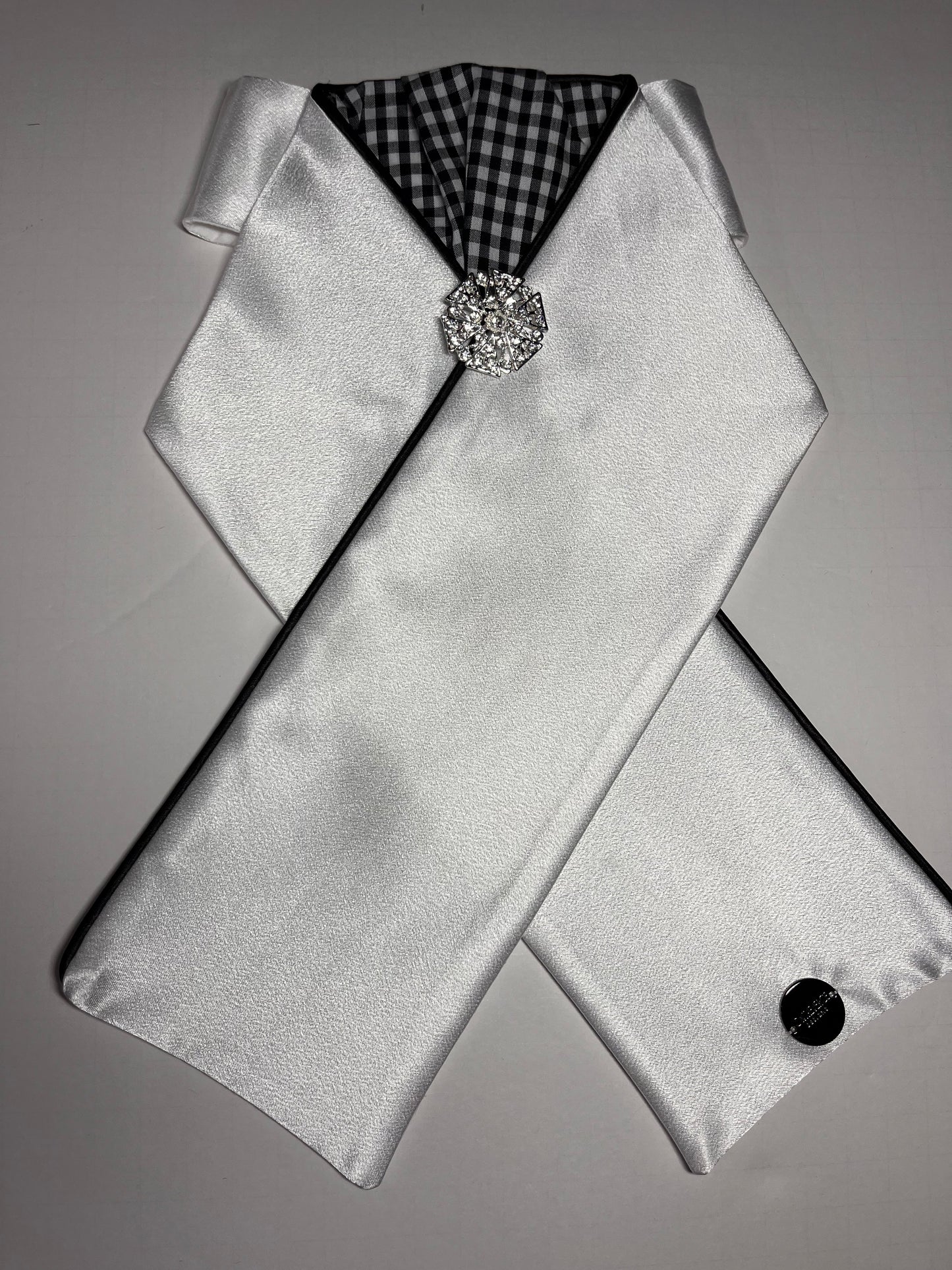 Gingham Reverse Dressage Stock Tie