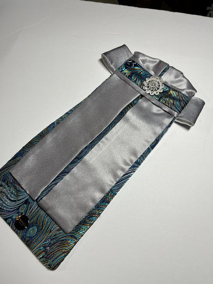Feather Euro Pleat Dressage Stock Tie