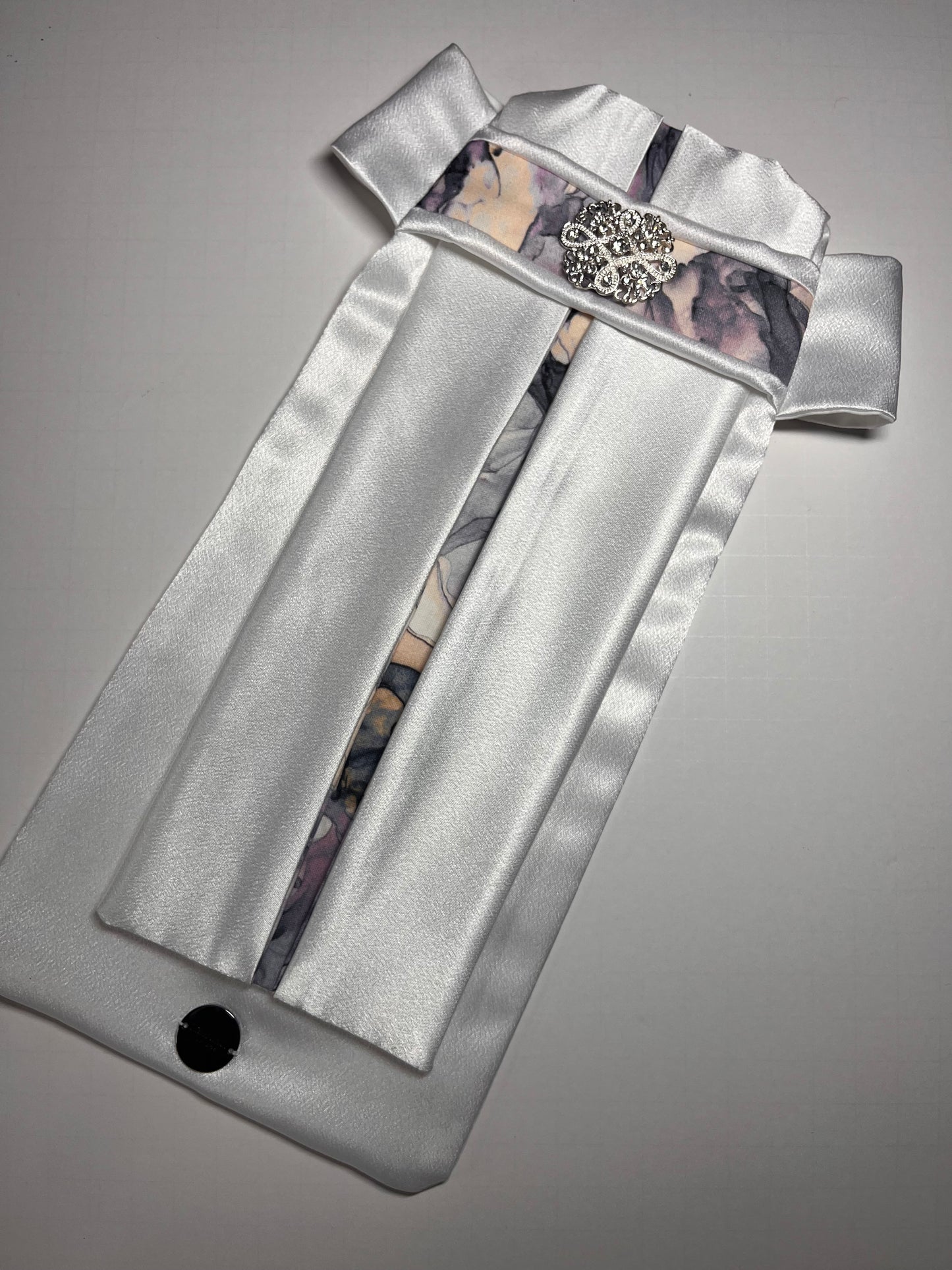 Marble Euro Pleat Dressage Stock Tie