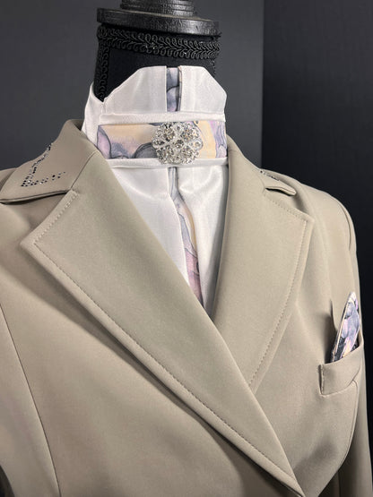 Marble Euro Pleat Dressage Stock Tie