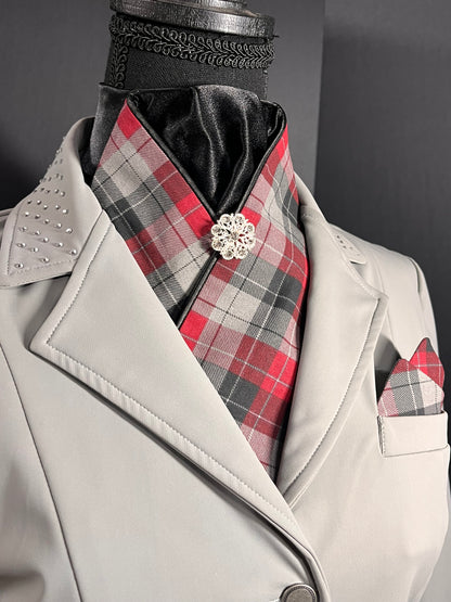 The Plaid Dressage Stock Tie Black Accent.