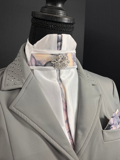 Marble Euro Pleat Dressage Stock Tie