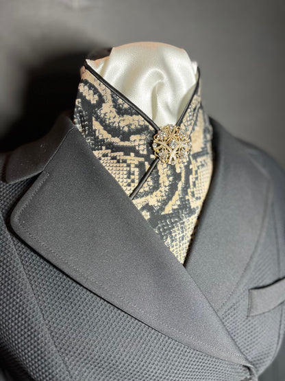 Snakeskin/ Ivory Dressage Stock Tie