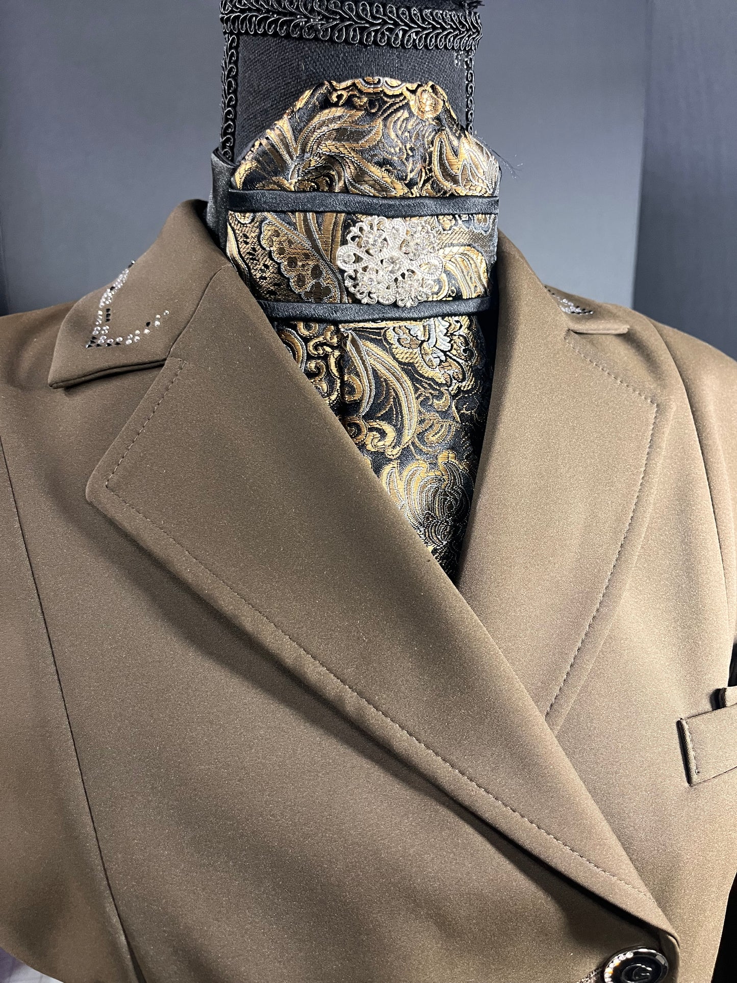 Black Silk Traditional Dressage Stock Tie