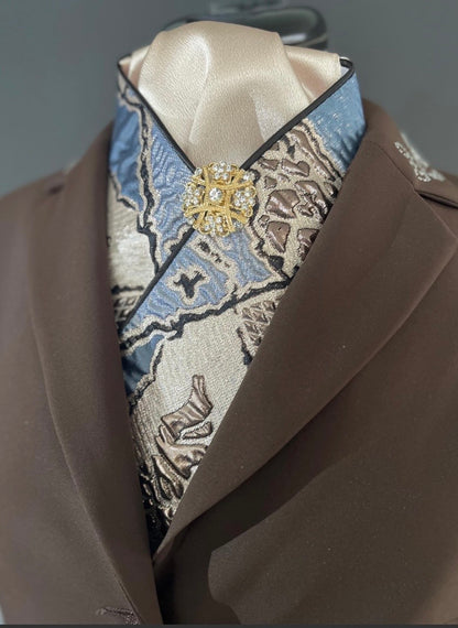 Abstract Blue Dressage Stock Tie